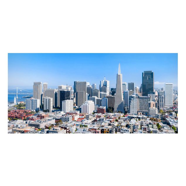 Magnettafel - San Francisco Skyline - Panorama Querformat