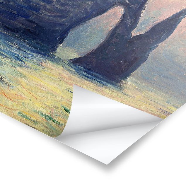Kunstdrucke Poster Claude Monet - Felsen Sonnenuntergang