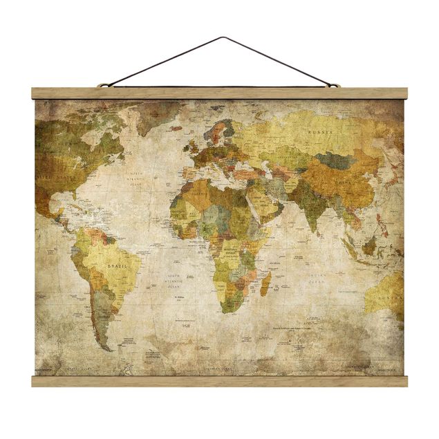 Wandbilder Retro Weltkarte