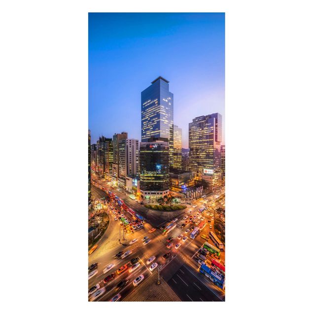 Magnettafel - Stadtlichter von Gangnam - Panorama Hochformat