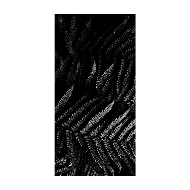 Moderne Teppiche Schwarz Weiß Botanik Farn