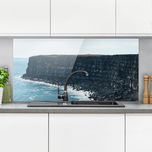 Wanddeko Küche Felsige Klippen auf Island