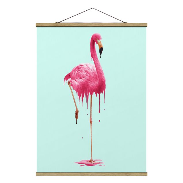 Wandbilder Tiere Schmelzender Flamingo