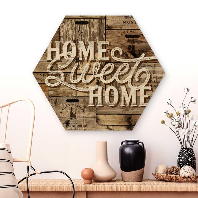 Küche Dekoration Home sweet Home Holzwand