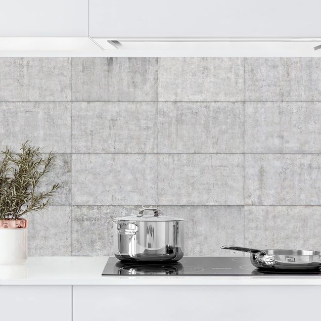 Wanddeko Küche Beton Ziegeloptik grau