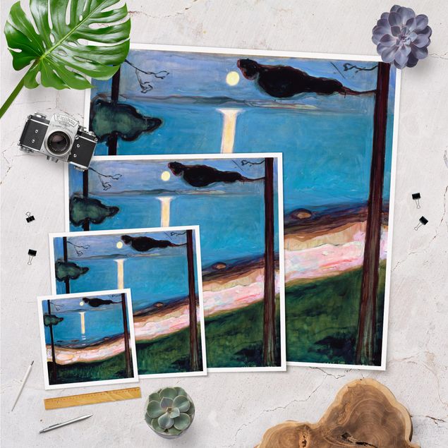 Poster Natur Edvard Munch - Mondnacht