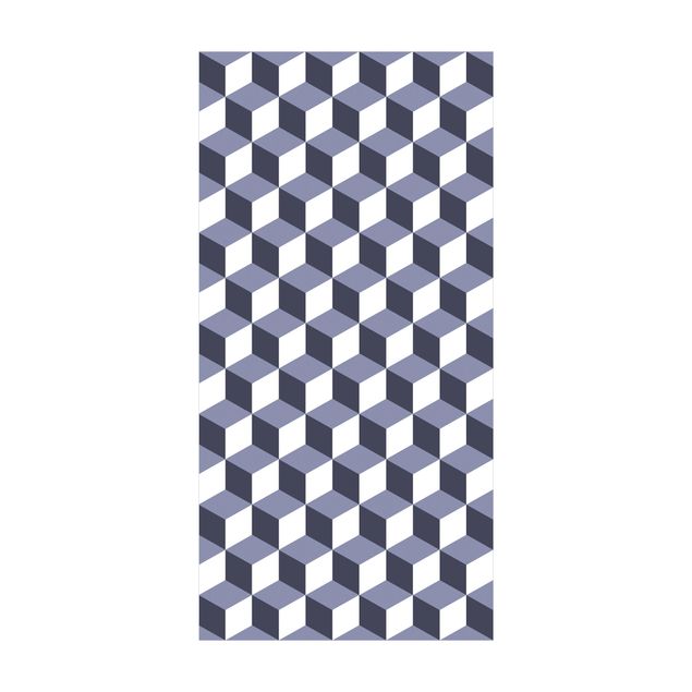 Moderner Teppich Geometrischer Fliesenmix Würfel Violett