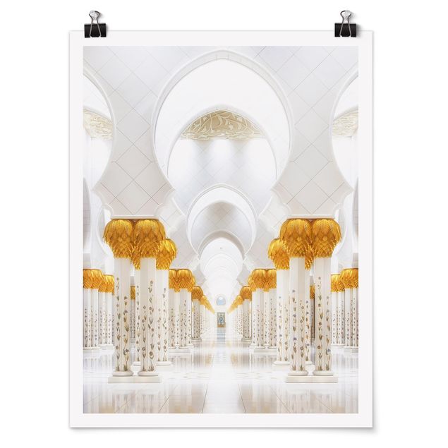 Wandbilder Muster Moschee in Gold