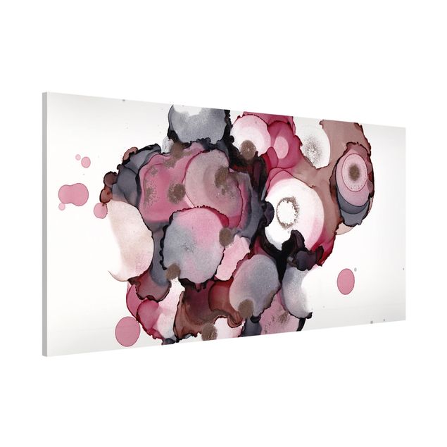 Wanddeko Küche Pink-Beige Tropfen mit Roségold