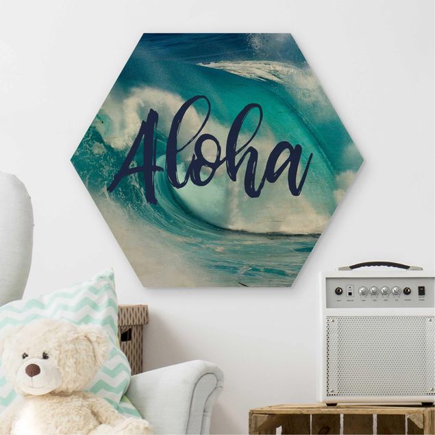 Holzbild mit Spruch Aloha