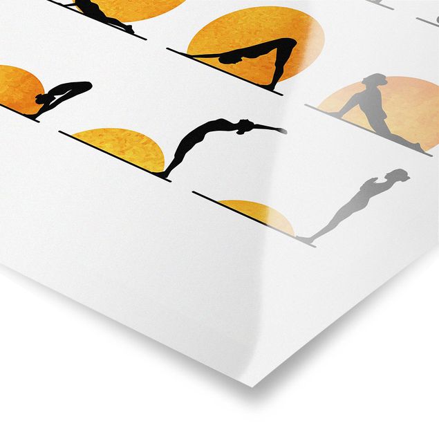 Kubistika Kunstdrucke Yoga - Der Sonnengruß