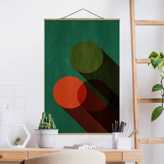 Wanddeko Küche Abstrakte Formen - Kreise in Grün und Rot