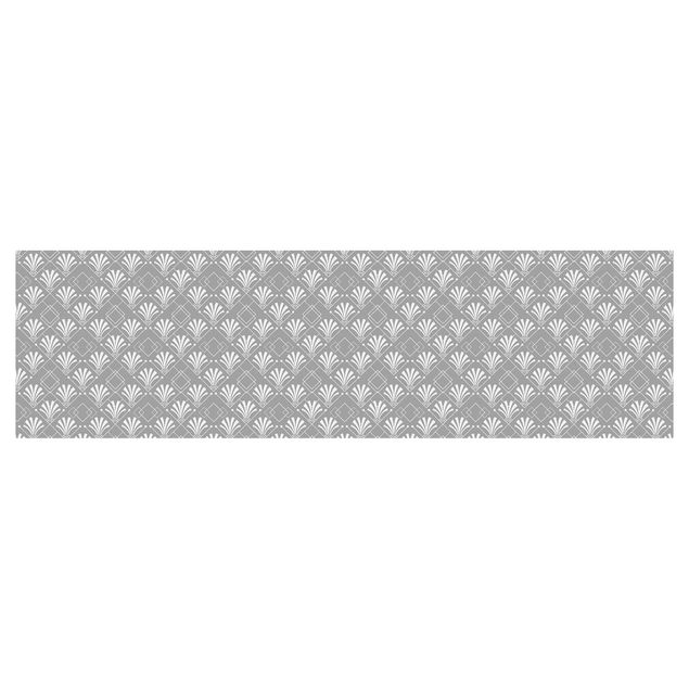 Küchenrückwand - Glitzeroptik mit Art Deco Muster auf Grau