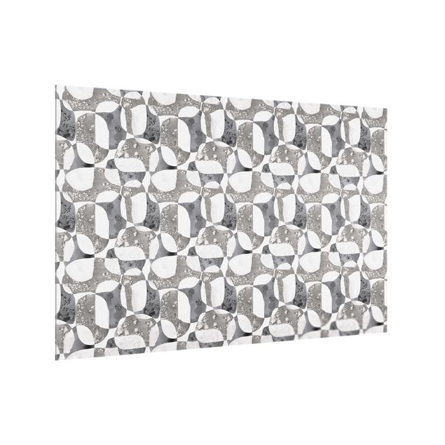 Küchenspiegel Glas Lebende Steine Muster in Grau