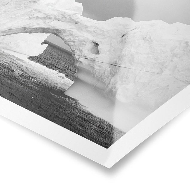 Poster schwarz-weiß Fotografie Antarktischer Eisberg II