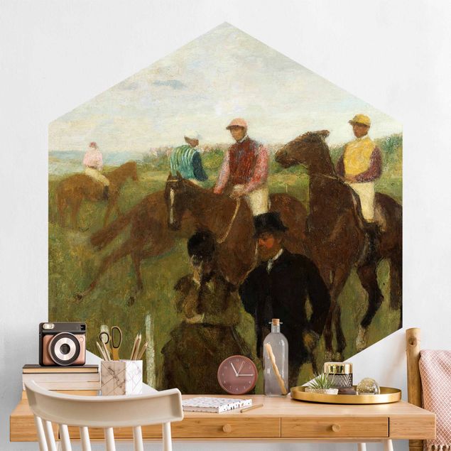 Wanddeko Küche Edgar Degas - Jockeys auf Rennbahn