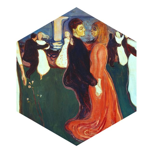 Hexagon Tapete Edvard Munch - Der Tanz des Lebens