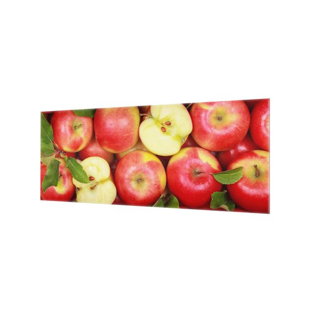 Spritzschutz Glas - Saftige Äpfel - Panorama - 5:2