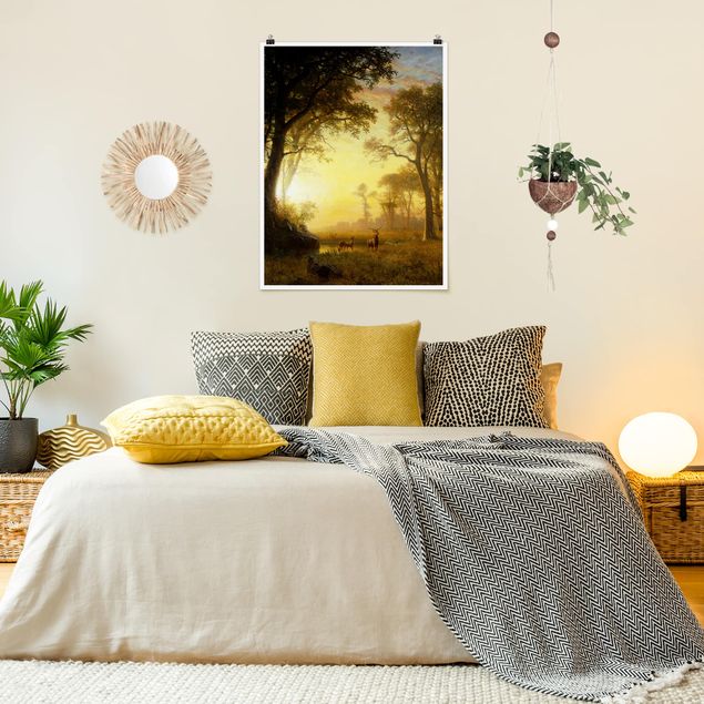 Kunststile Albert Bierstadt - Sonnenbeschienene Lichtung