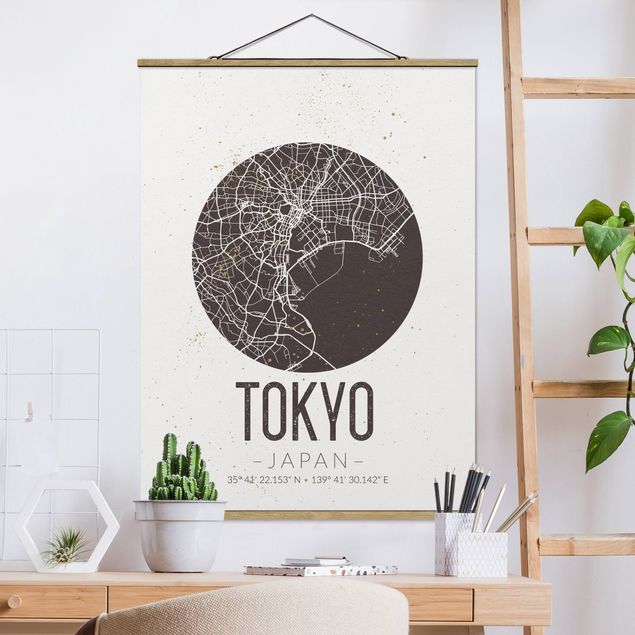Küche Dekoration Stadtplan Tokyo - Retro