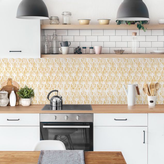 Küchenrückwand selbstklebend Vintage Muster Filigrane Pflanzen