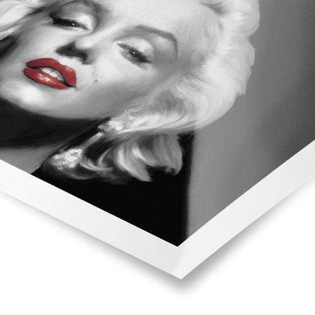 Wandbilder Marilyn mit roten Lippen