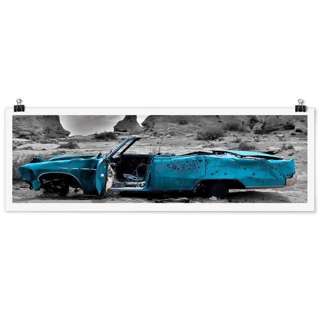 Wandbilder Autos Türkiser Cadillac