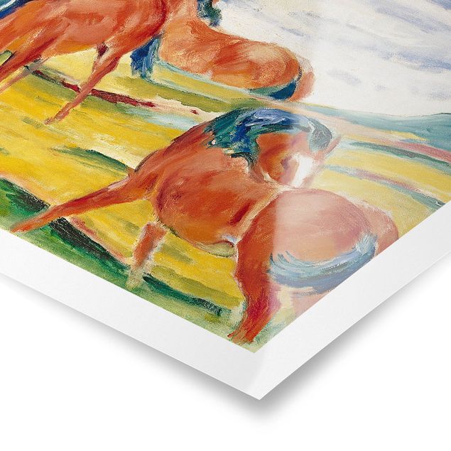 Wandbilder Kunstdrucke Franz Marc - Weidende Pferde