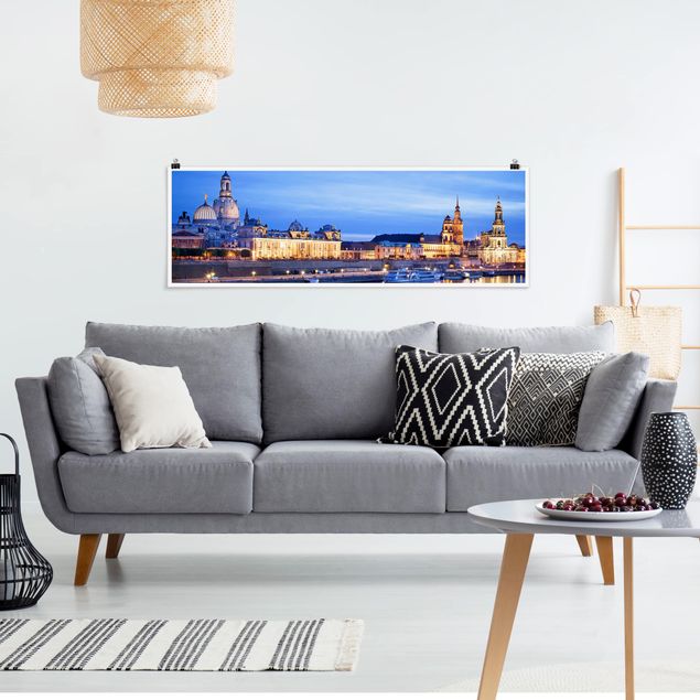 Poster Skylines Canaletto-Blick bei Nacht