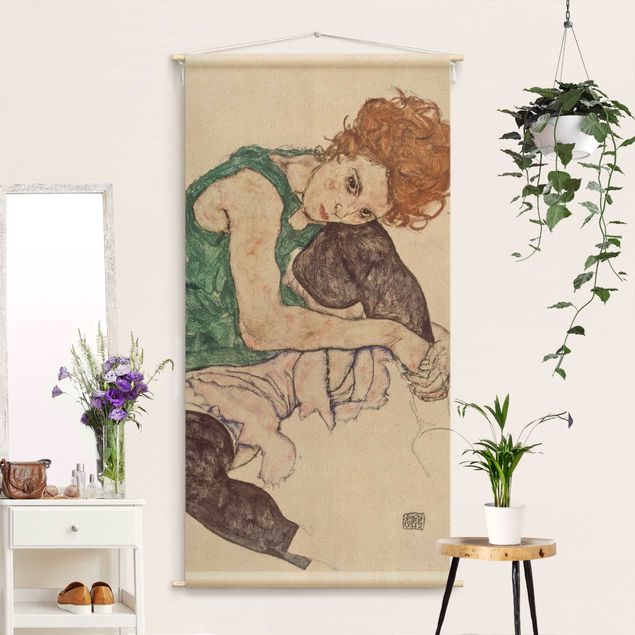 Küche Dekoration Egon Schiele - Sitzende Frau mit hochgezogenem Knie
