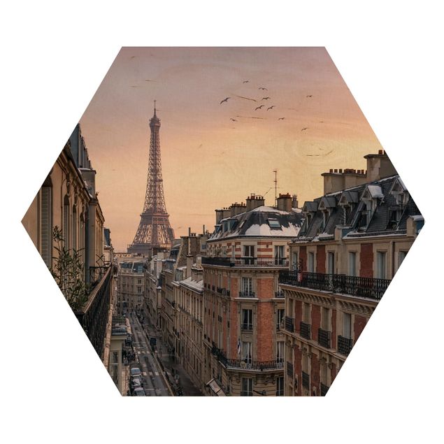 Wandbilder Bunt Eiffelturm bei Sonnenuntergang