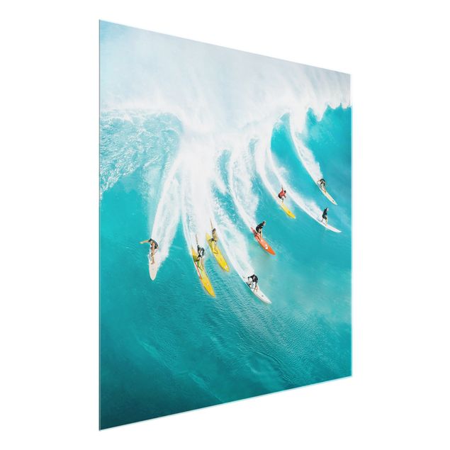 Glasbild Meer Einfach Surfen