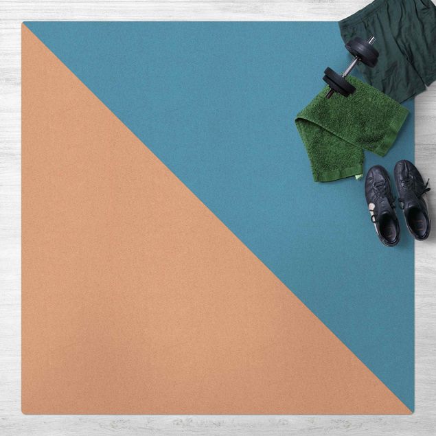 Moderne Teppiche Einfaches Azurblaues Dreieck