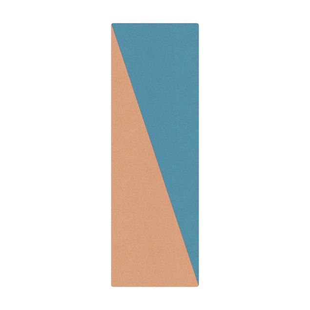 Kork-Teppich - Einfaches Azurblaues Dreieck - Hochformat 1:2