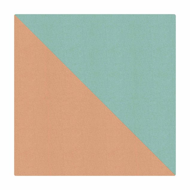 Kork-Teppich - Einfaches Blaues Dreieck - Quadrat 1:1