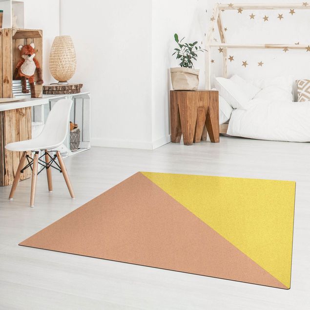 Teppich Esszimmer Einfaches Gelbes Dreieck