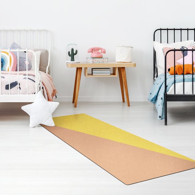 Moderner Teppich Einfaches Gelbes Dreieck