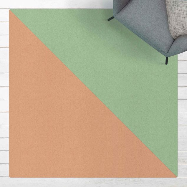 Moderner Teppich Einfaches Mintfarbenes Dreieck