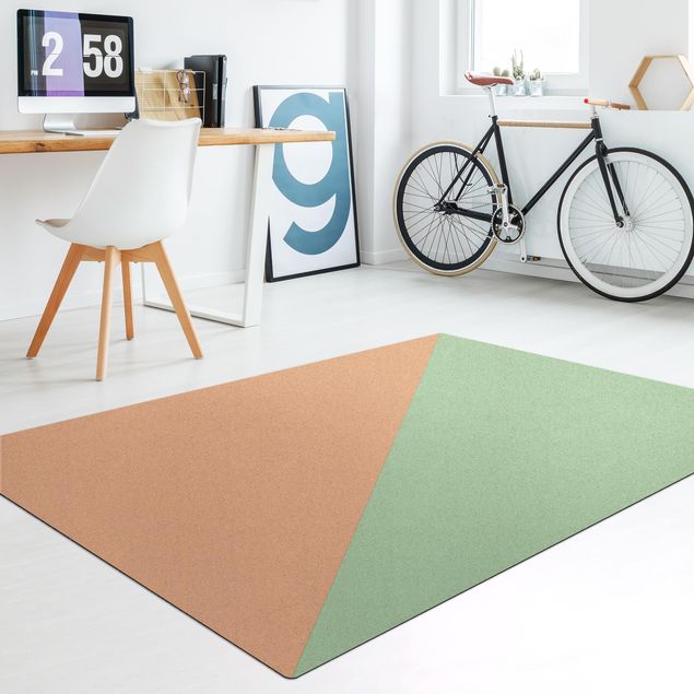 Teppich grün Einfaches Mintfarbenes Dreieck
