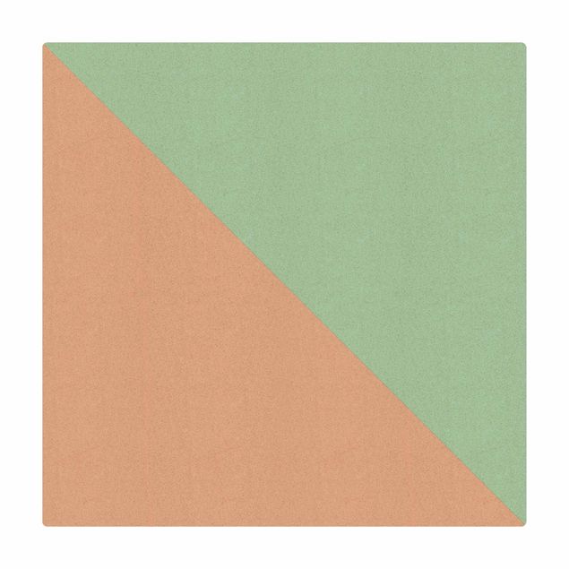 Kork-Teppich - Einfaches Mintfarbenes Dreieck - Quadrat 1:1