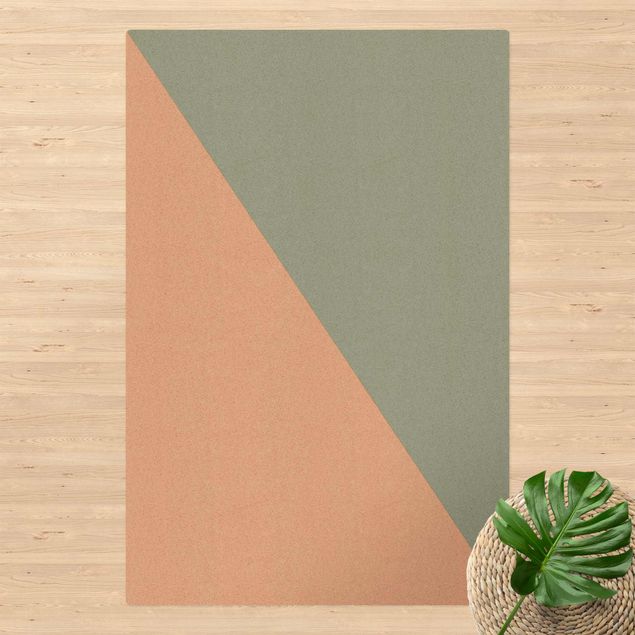 Teppich modern Einfaches Olivgrünes Dreieck