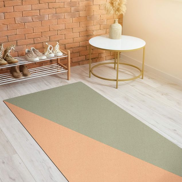 Moderner Teppich Einfaches Olivgrünes Dreieck