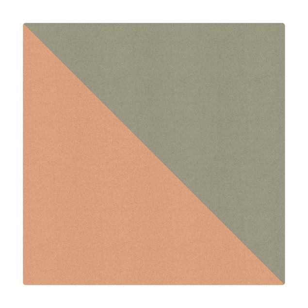 Kork-Teppich - Einfaches Olivgrünes Dreieck - Quadrat 1:1