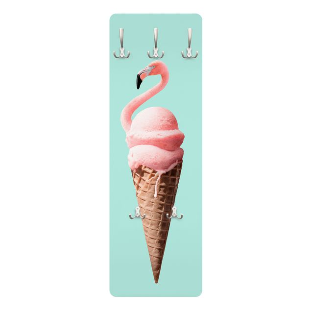 Garderobe mit Motiv Eis mit Flamingo