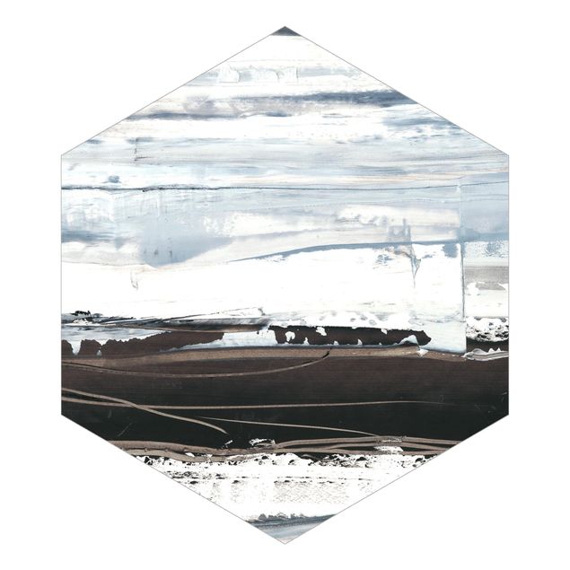 Hexagon Mustertapete selbstklebend - Eisiger Horizont II
