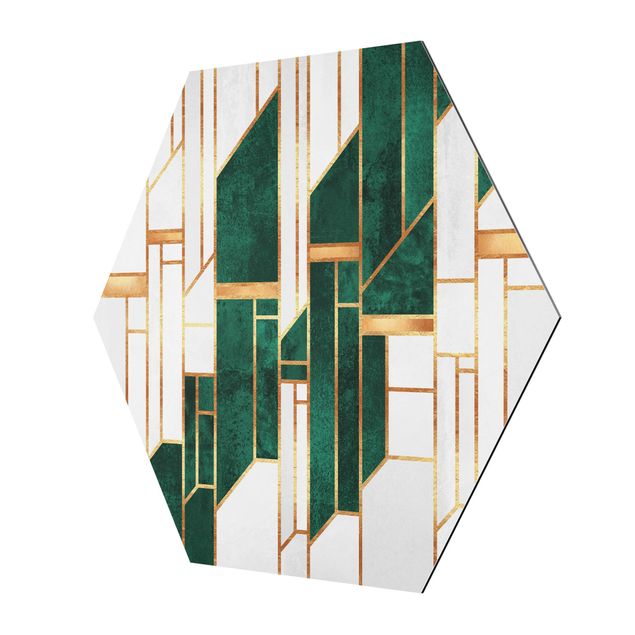 Elisabeth Fredriksson Kunstdrucke Emerald und Gold Geometrie