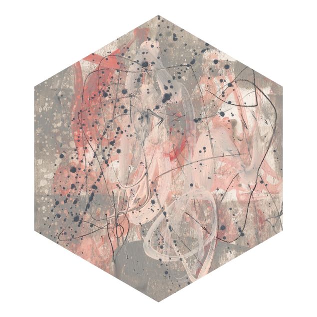 Hexagon Mustertapete selbstklebend - Erröten I