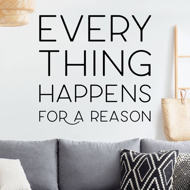 Wandtattoo Zitate Everything happens for a reason