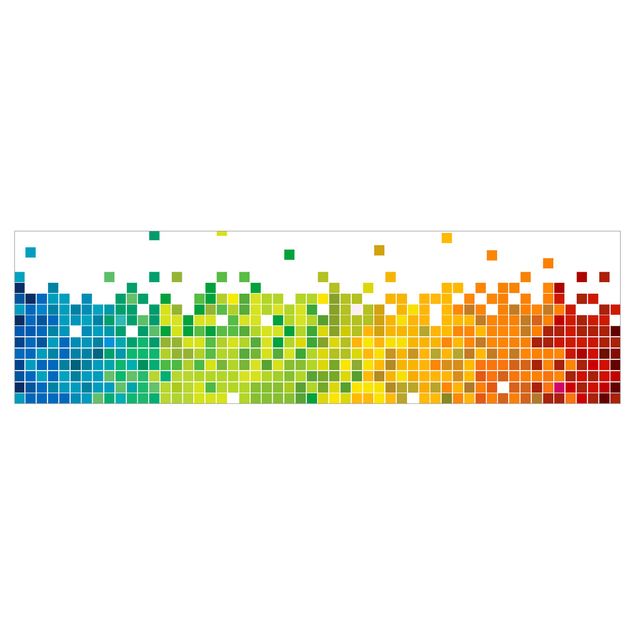 Küchenrückwand - Pixel-Regenbogen