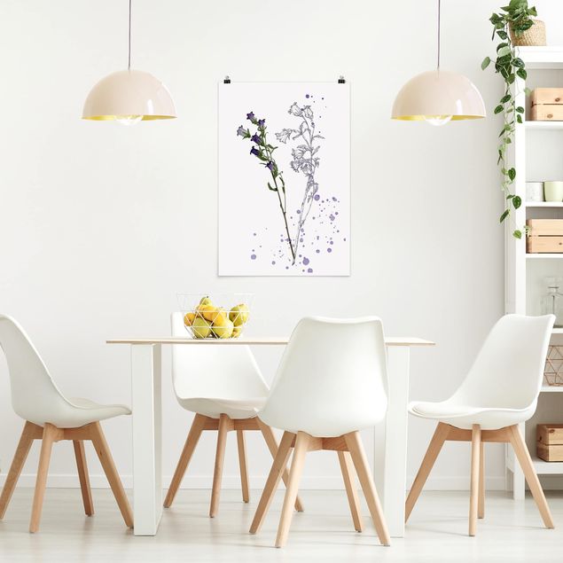 Wandbilder Floral Botanisches Aquarell - Glockenblume